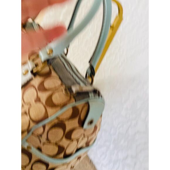 COACH 7064 brown and blue Boston satchel bag - Picture 6 of 14